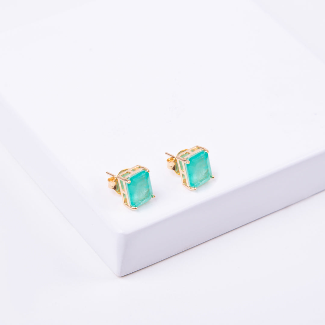 Emerald-Cut Stud Earrings