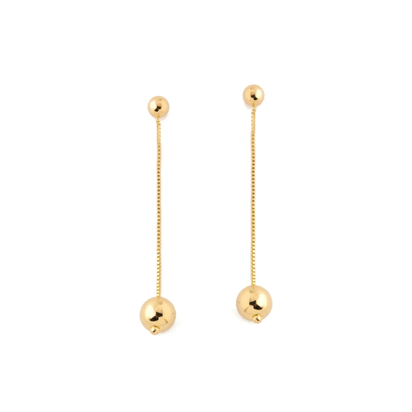 Ouro Sphere Long  Drop Earrings CHIC In Brazil