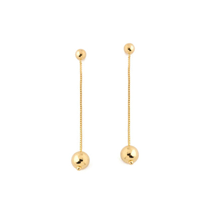 Ouro Sphere Long  Drop Earrings CHIC In Brazil