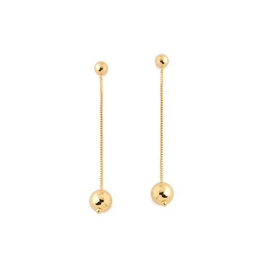 Ouro Sphere Long  Drop Earrings CHIC In Brazil
