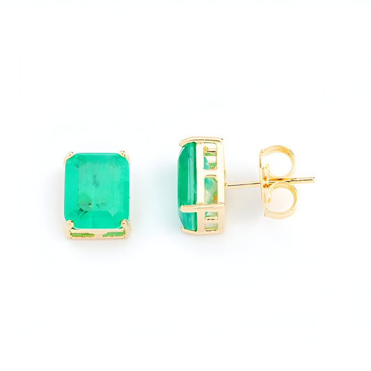 Emerald-Cut Stud Earrings