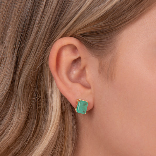 Emerald-Cut Stud Earrings