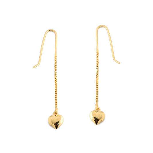 Heart Threader Earrings CHIC In Brazil