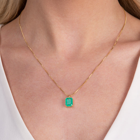Emerald-Cut Pendant Necklace
