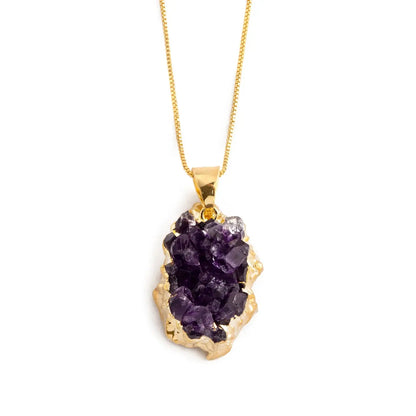 Amethyst Crystalline Pendant Necklace CHIC In Brazil