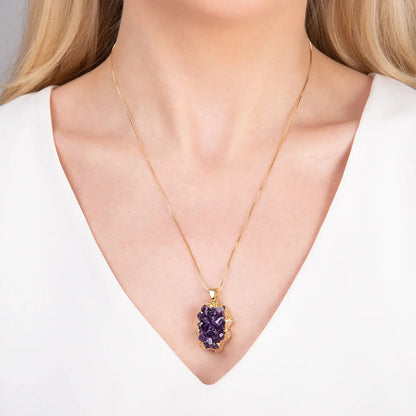 Amethyst Crystalline Pendant Necklace CHIC In Brazil