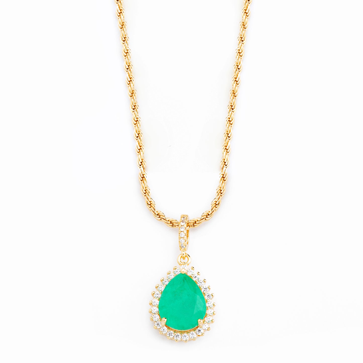 Halo Teardrop Pendant Necklace