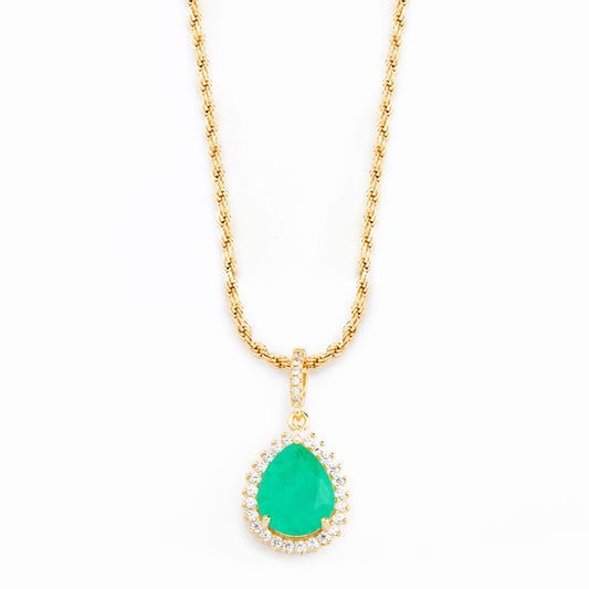 Halo Teardrop Pendant Necklace