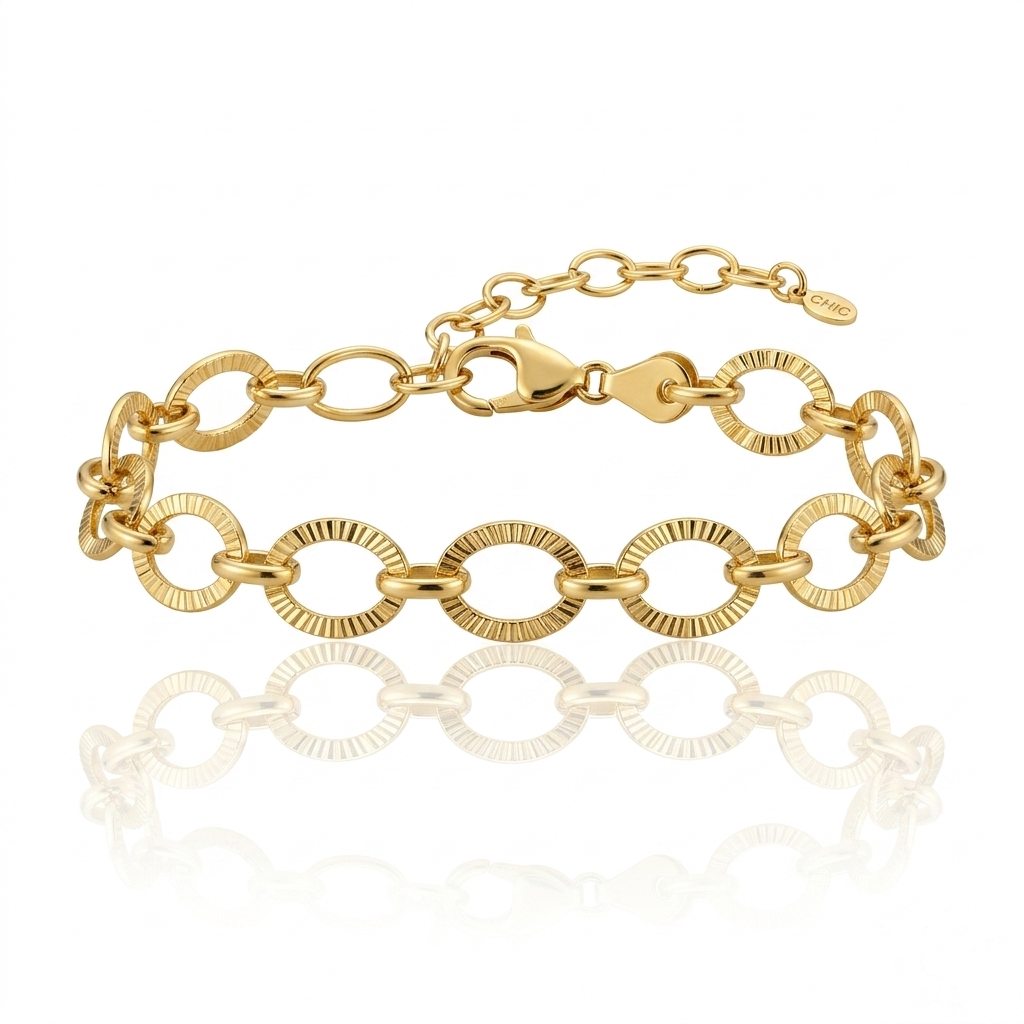 Artisan Grooved Link Bracelet CHIC