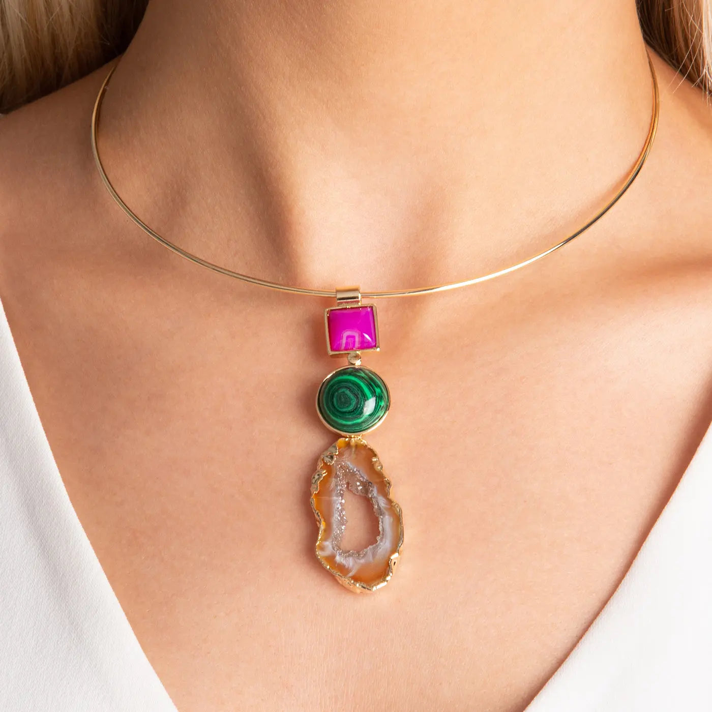Agate Trio Statement Choker CHIC In Brazil