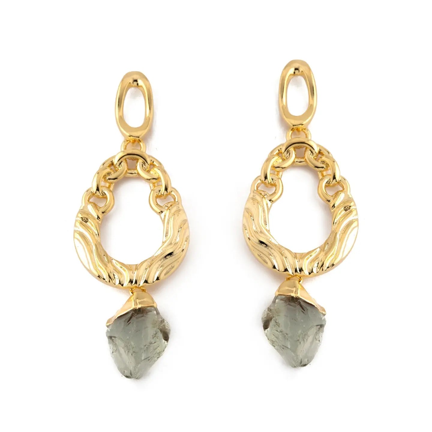 Raw Crystal Loop Earrings CHIC In Brazil