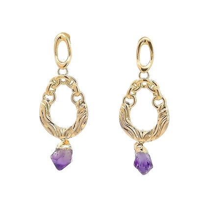 Raw Crystal Loop Earrings CHIC In Brazil