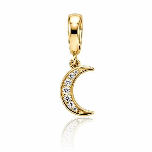 Golden Crescent Moon Charm CHIC In Brazil